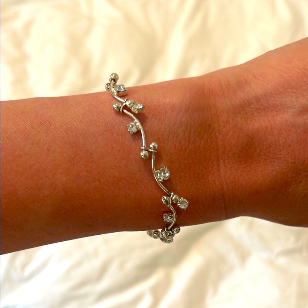 Silver Bracelet with Crystal Accents